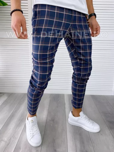 Pantaloni barbati casual regular fit in carouri B1779 F3-5, 15-4 E ~